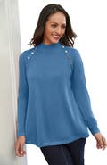 Jessica London Gold Button Mockneck Sweater