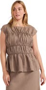 Haven Well Within Linen Shirred Sleeveless Top