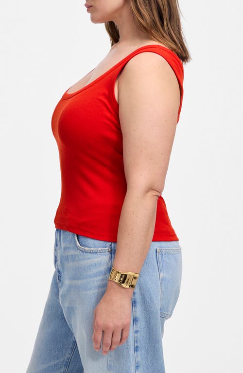Madewell Scoop Neck Regenerative Cotton Rib Tank In Red