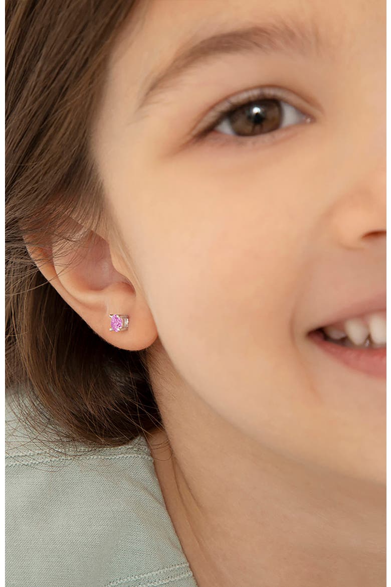 Classic Round Solitaire Earrings, Alternate, color, October