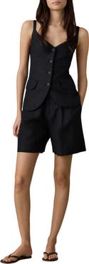 Faherty Sun Strider Pleated Linen Shorts