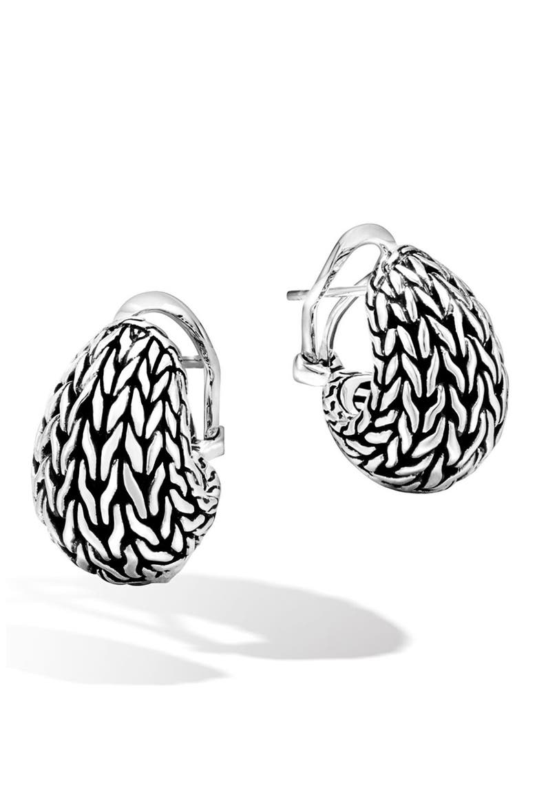 Classic Chain Buddha Belly Earrings, Main, color, SILVER