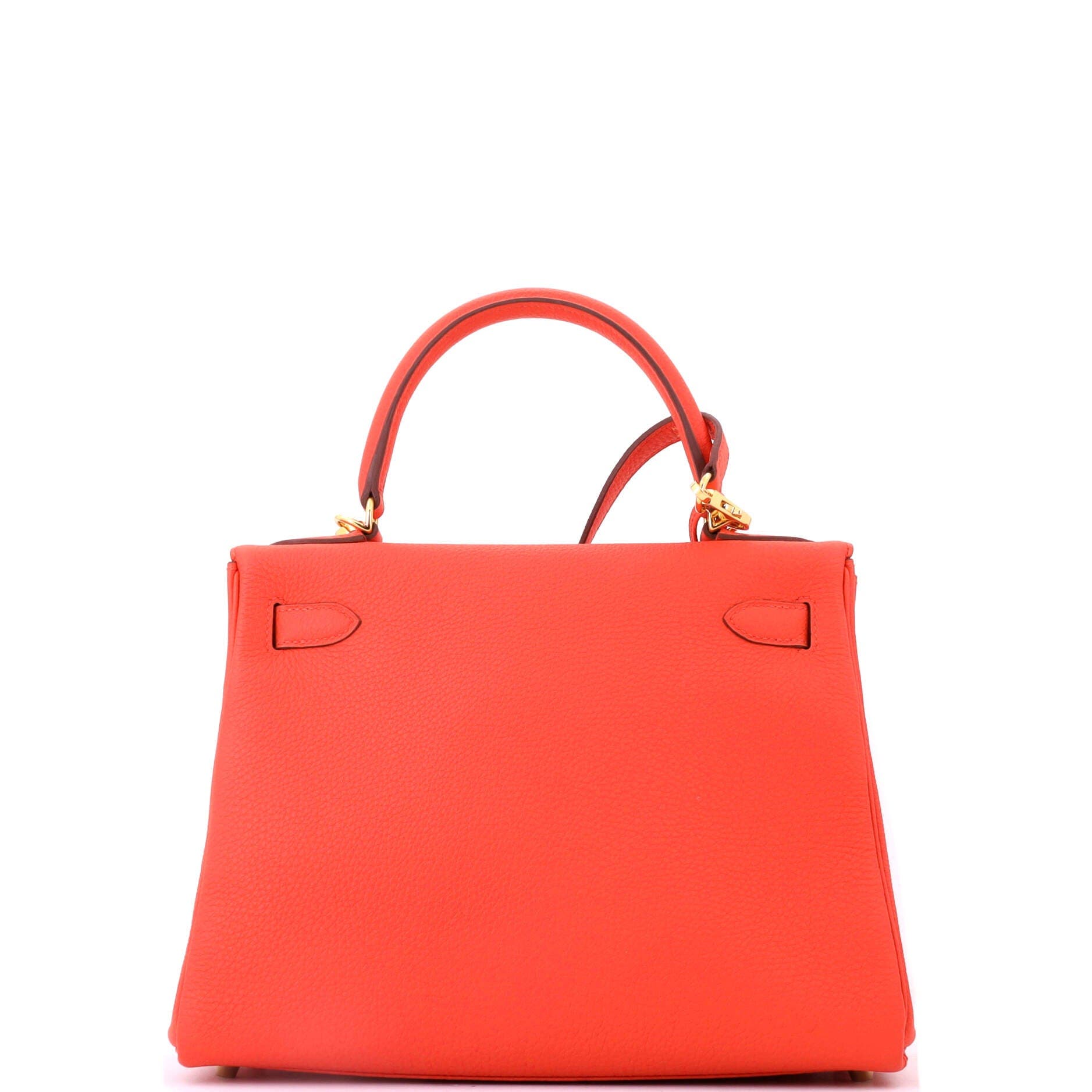 Pre-Owned Hermes Kelly Handbag Orange Togo with Gold Hardware 28, Alternate, color, Capucine