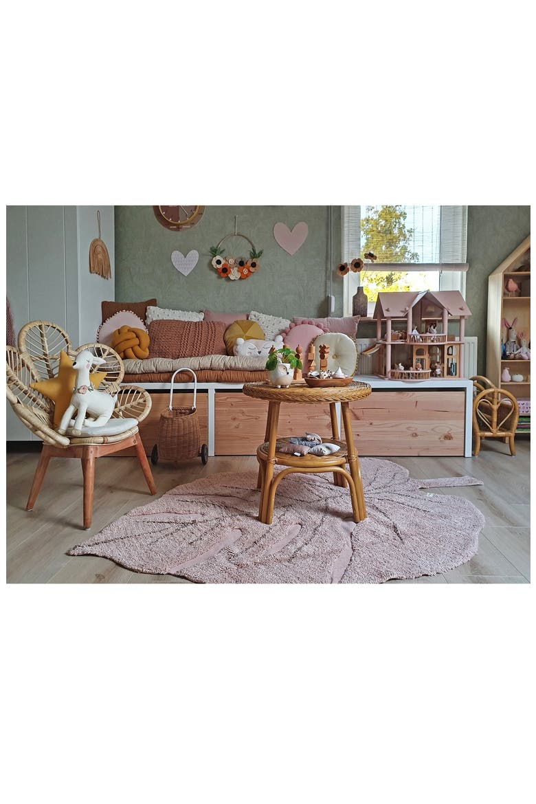 Monstera Leaf Washable Area Rug, Alternate, color, ROSE SOIL BROWN OLIVE