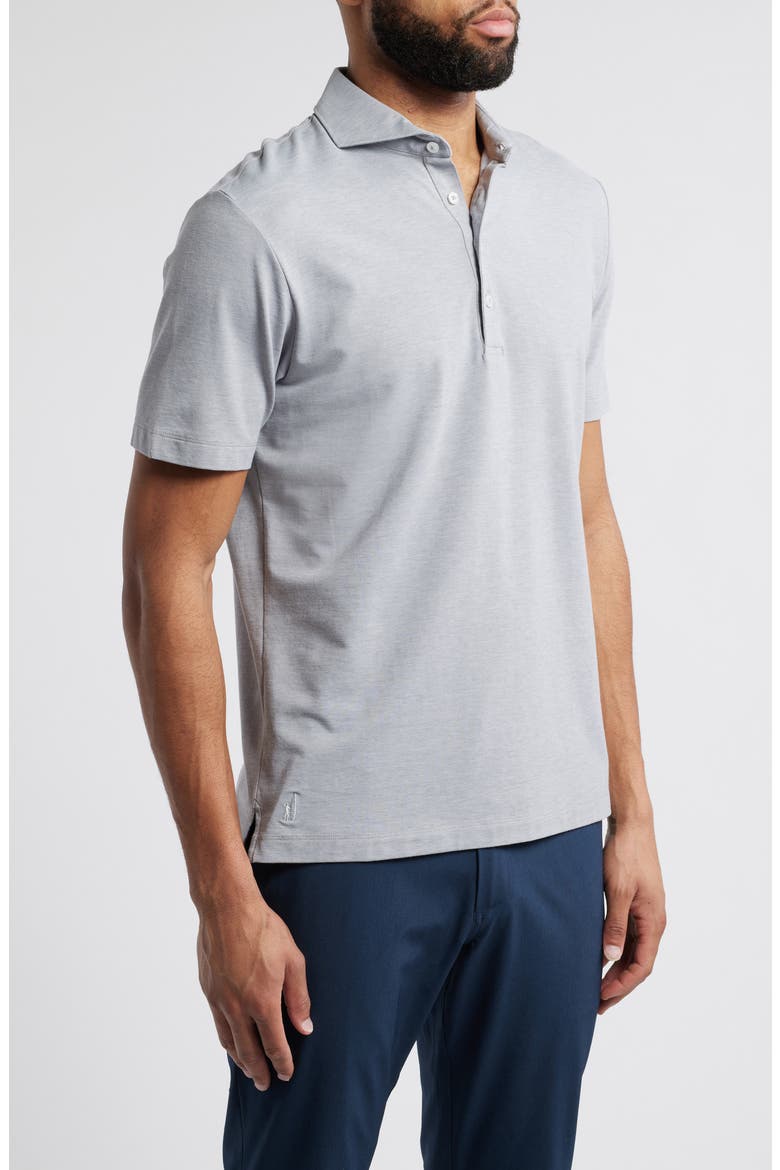 Idris Top Shelf Heathered Polo, Alternate, color, BLACK