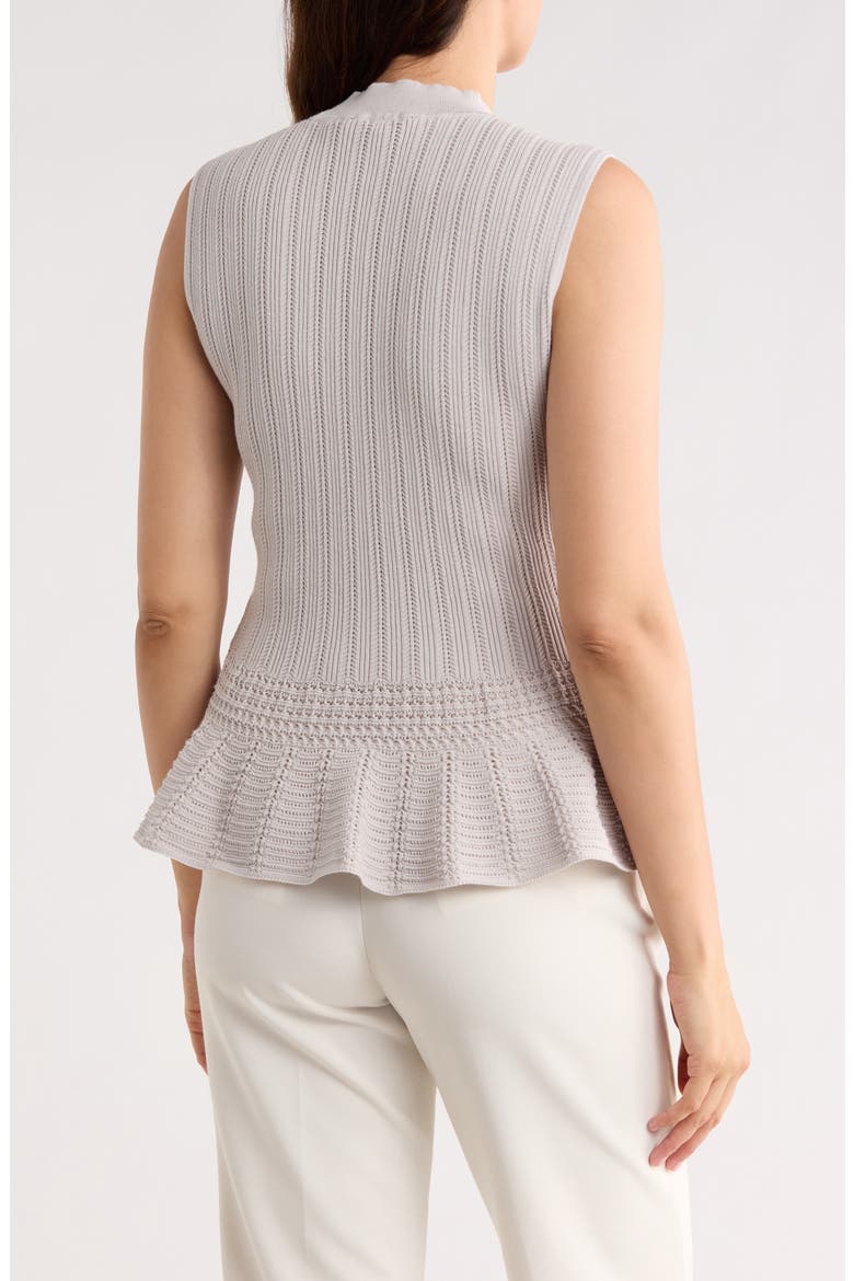Pointelle Peplum Sweater Tank, Alternate, color, PALE PLATINUM
