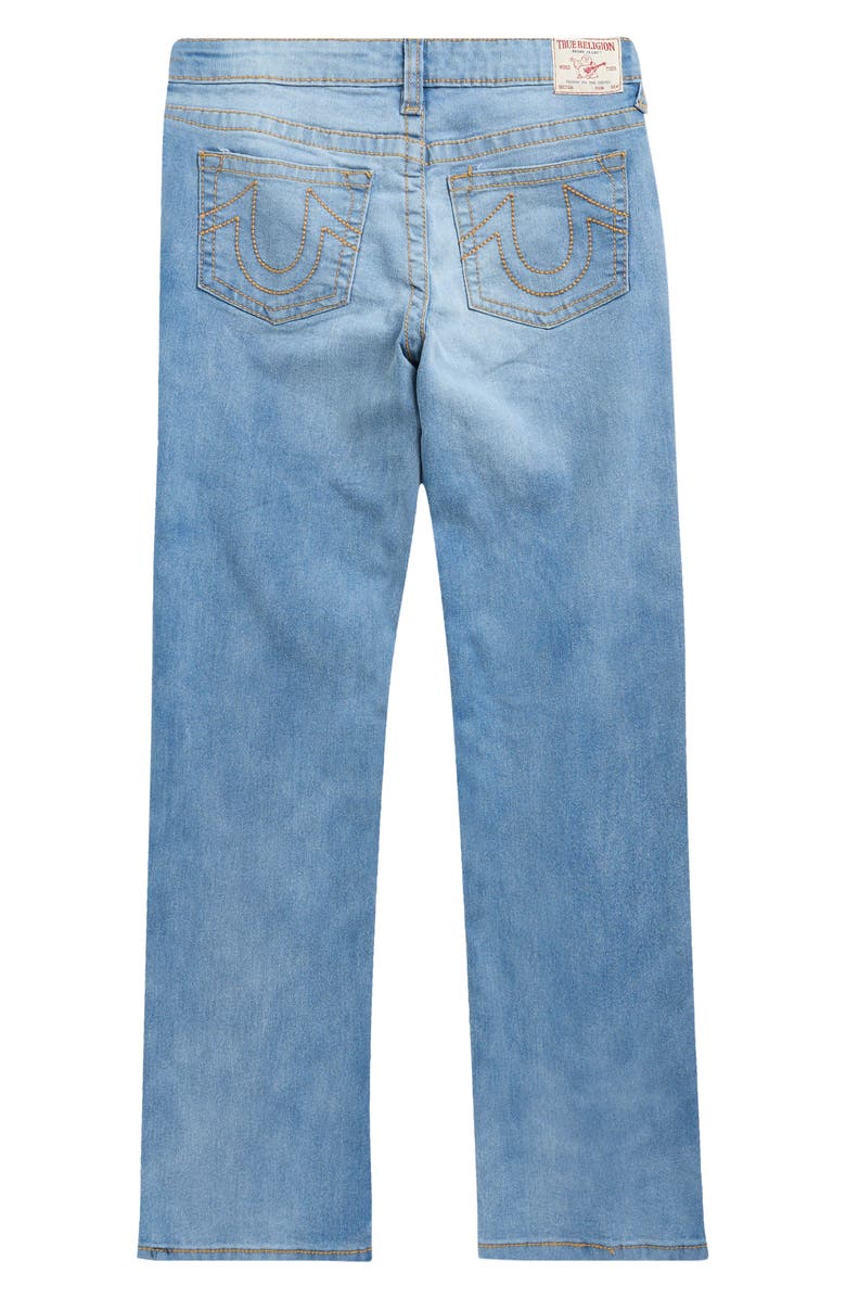 True Religion Kids' Ricky Repair Logo Straight Leg Jeans, Alternate, color, Ice Blue