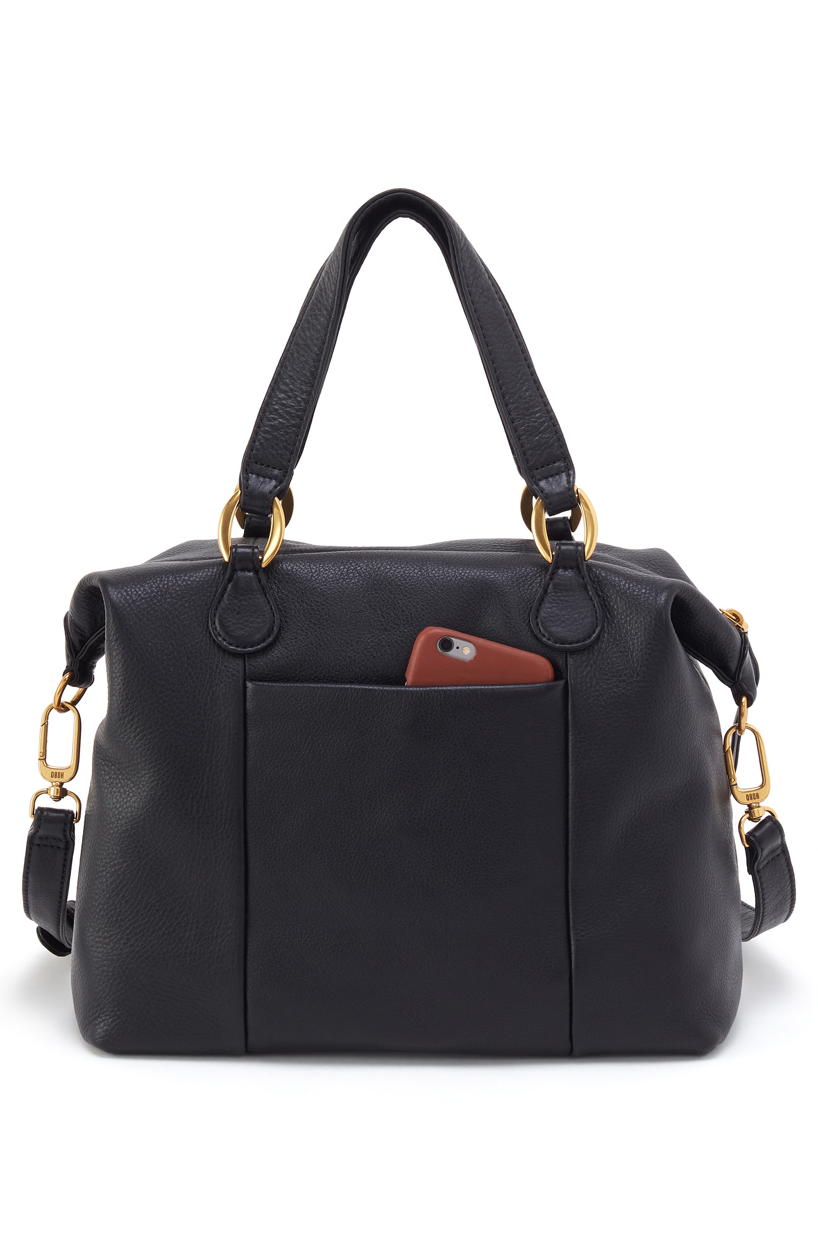 HOBO Harley Leather Satchel, Alternate, color, Black