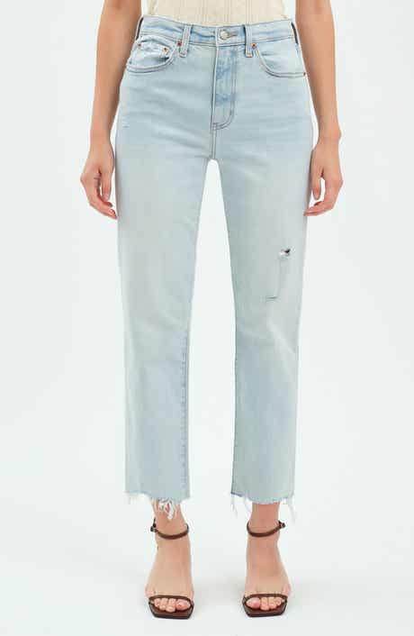 DAZE Straight Up Raw Hem Crop Jeans