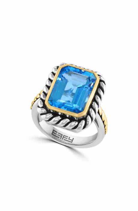 EFFY Two Tone Blue Topaz Ring