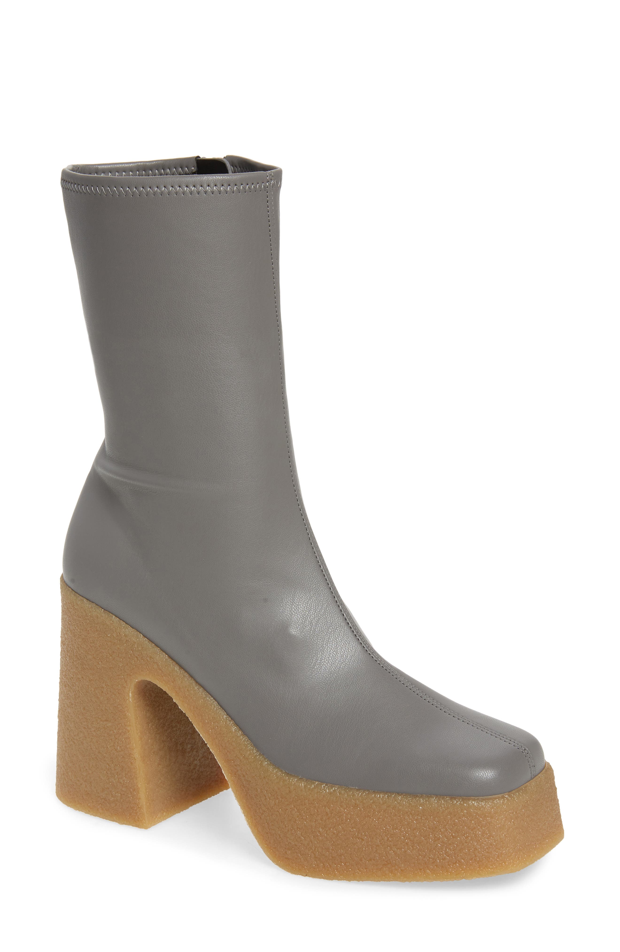 Stella McCartney Skyla Square Toe Platform Boot, Main, color, 