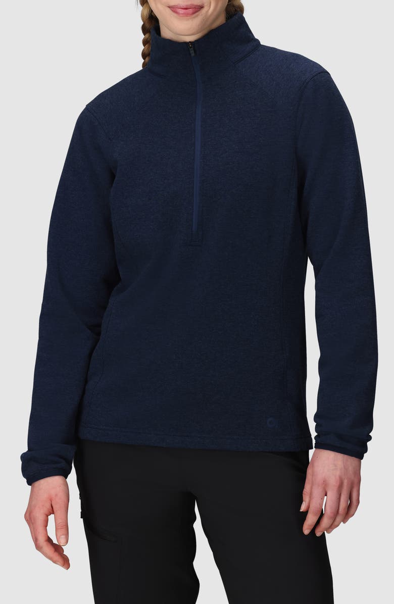 Outdoor Research Crescent Fleece Half Zip Pullover, Main, color, Dark Navy