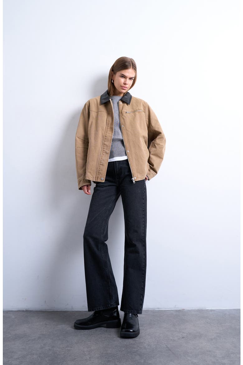 Zip Through Barn Jacket, Alternate, color, TAN