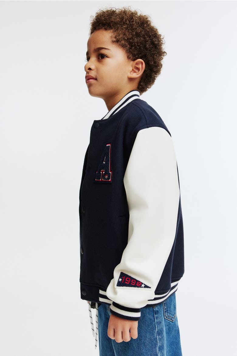 Motif-detail Baseball Jacket, Alternate, color, Navy blue/New York City