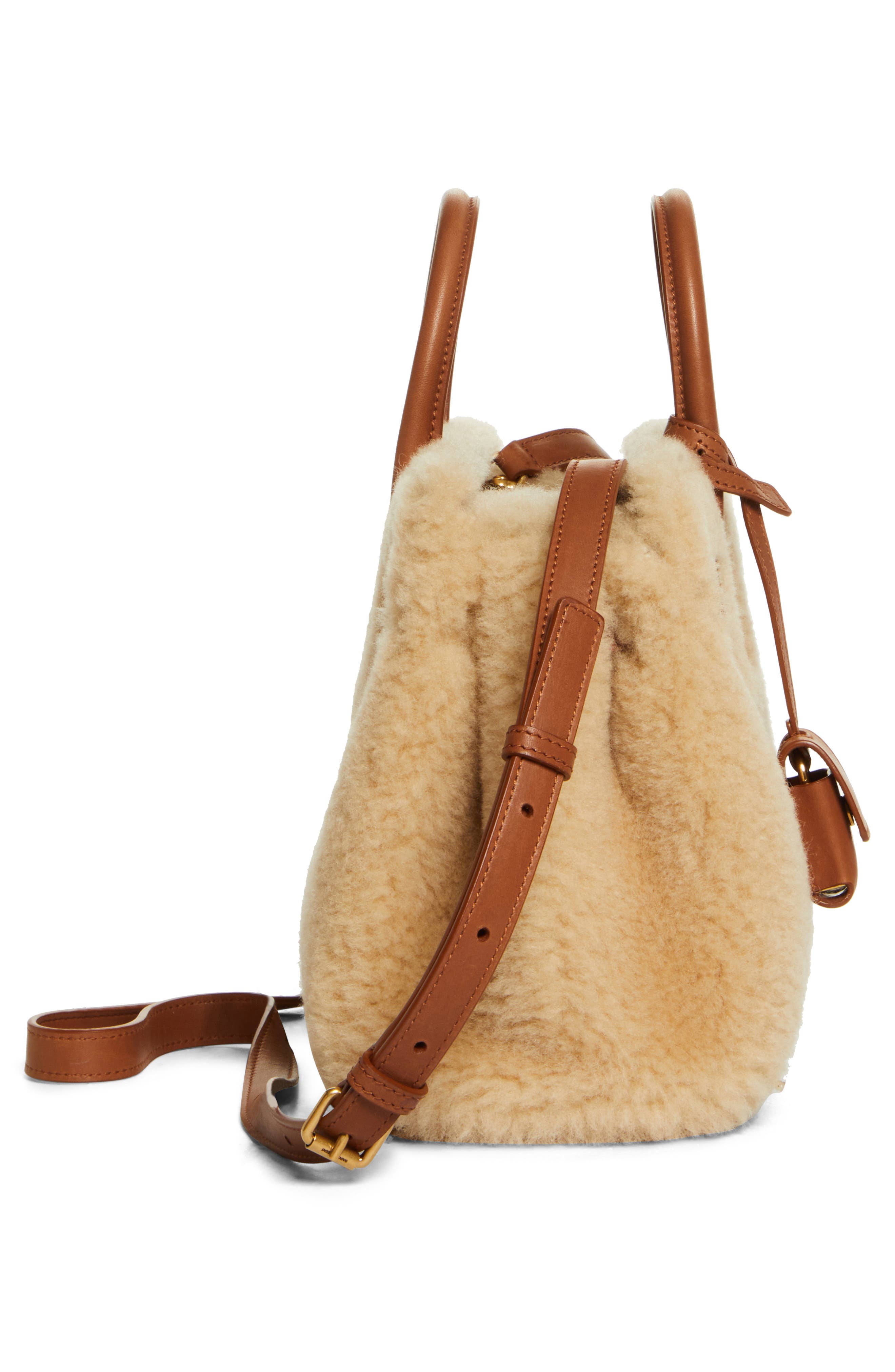 Saint Laurent Nano Sac de Jour Genuine Shearling Tote, Alternate, color, 