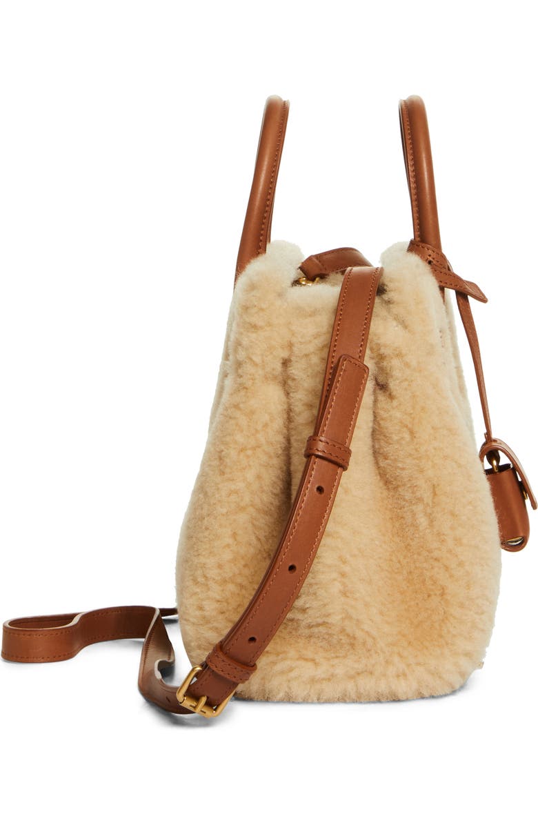 Saint Laurent Nano Sac de Jour Genuine Shearling Tote, Alternate, color,
