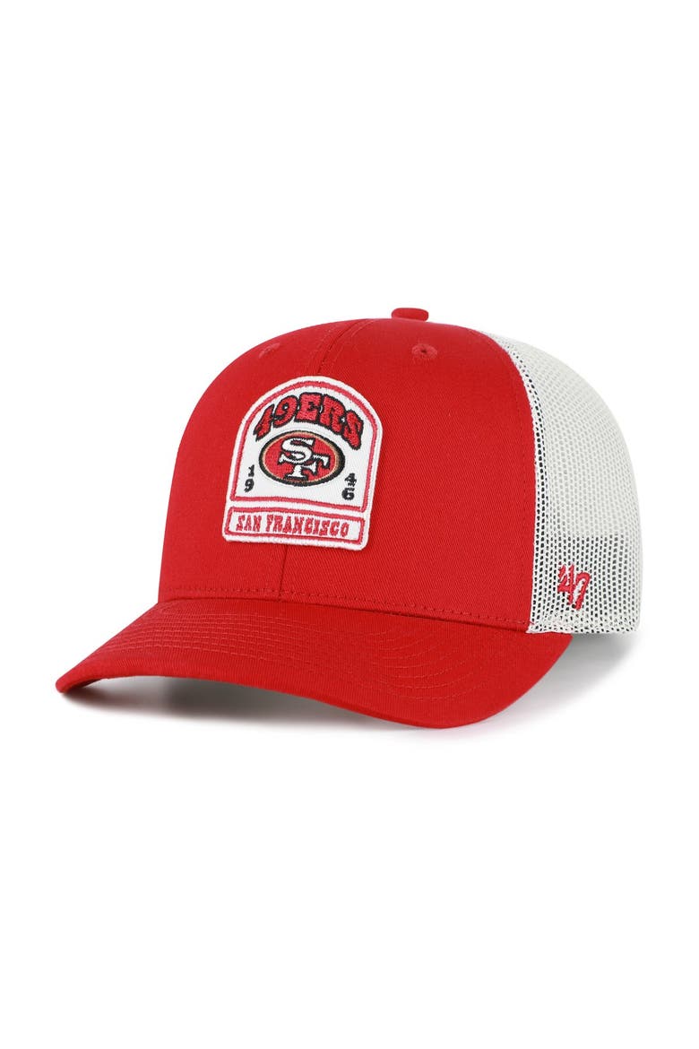 Men's '47  Scarlet San Francisco 49ers  Headstone Trucker Adjustable Hat, Main, color, Scarlet