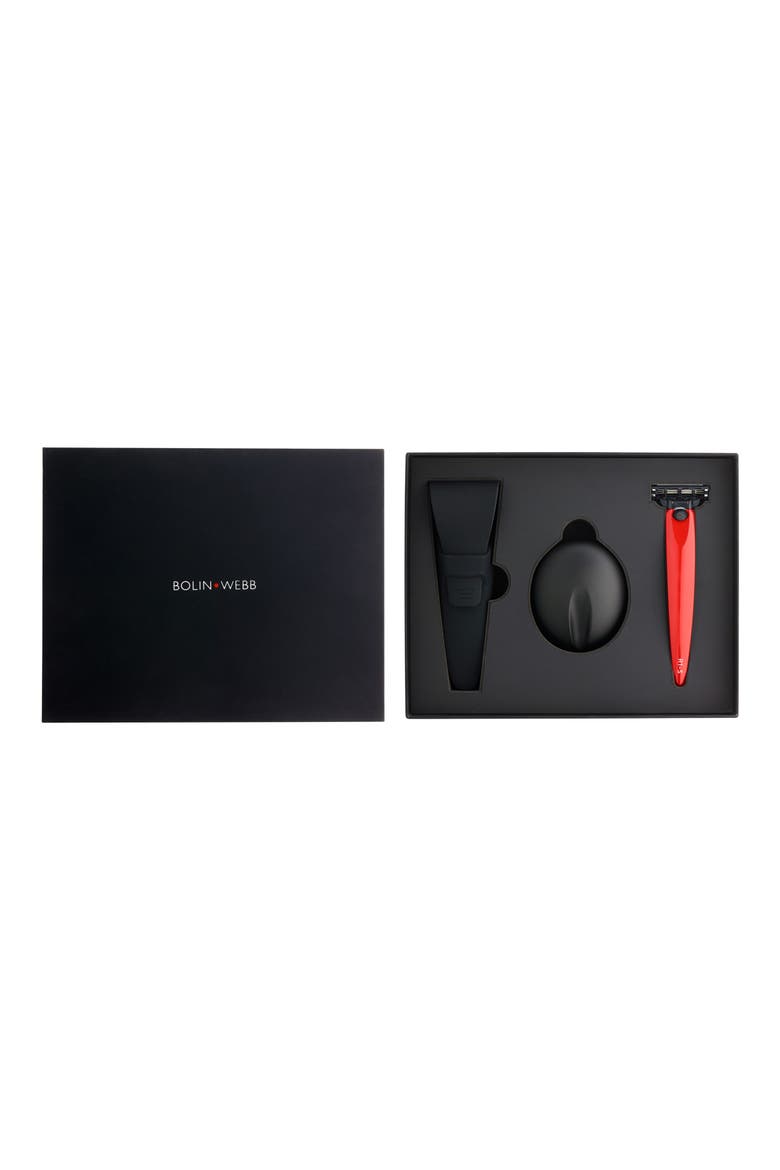 R1 Triple Razor, Razor Stand & Case Set, Alternate, color, MONZA RED