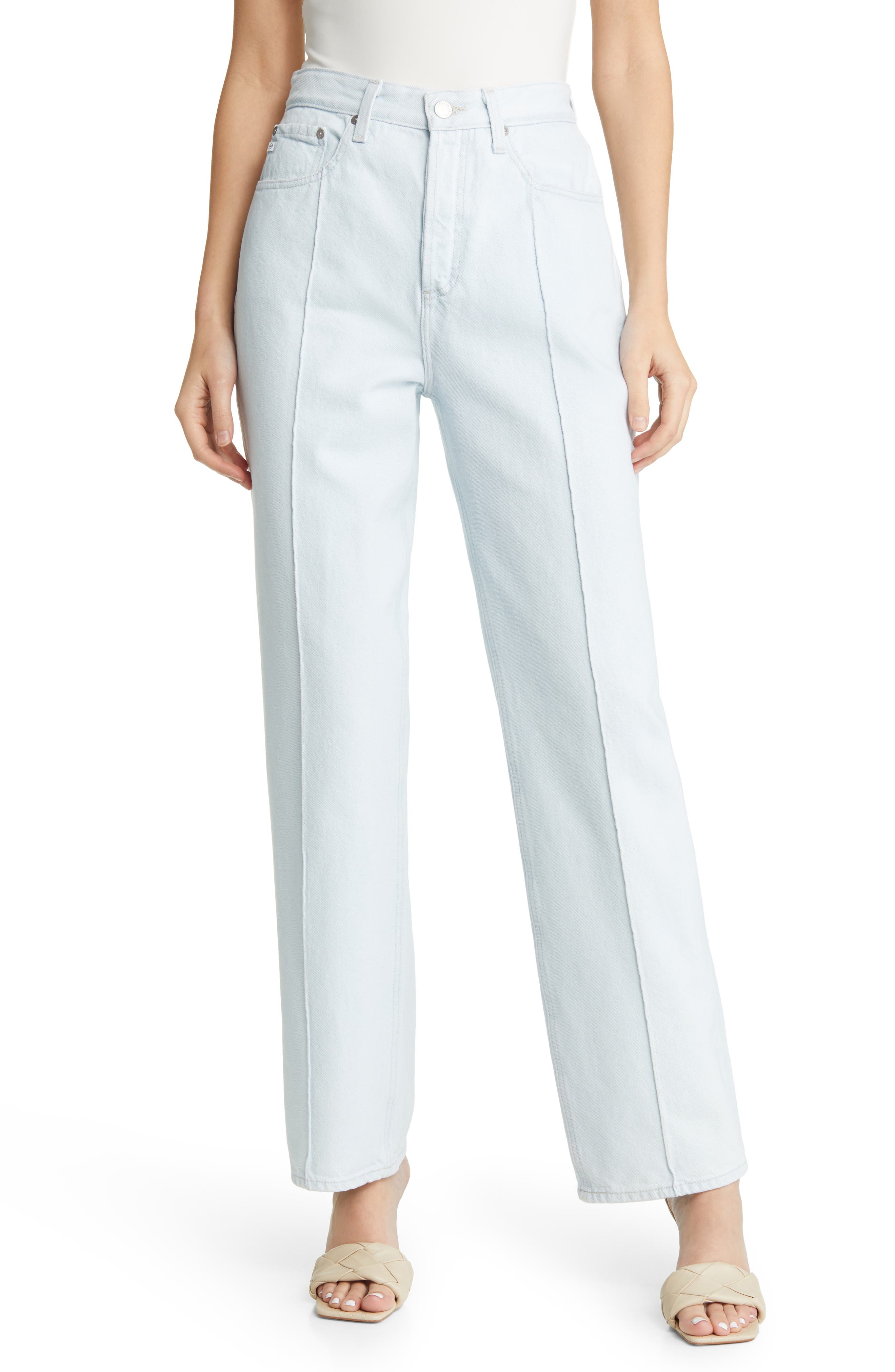 AG Clove Pintuck High Waist Straight Leg Jeans