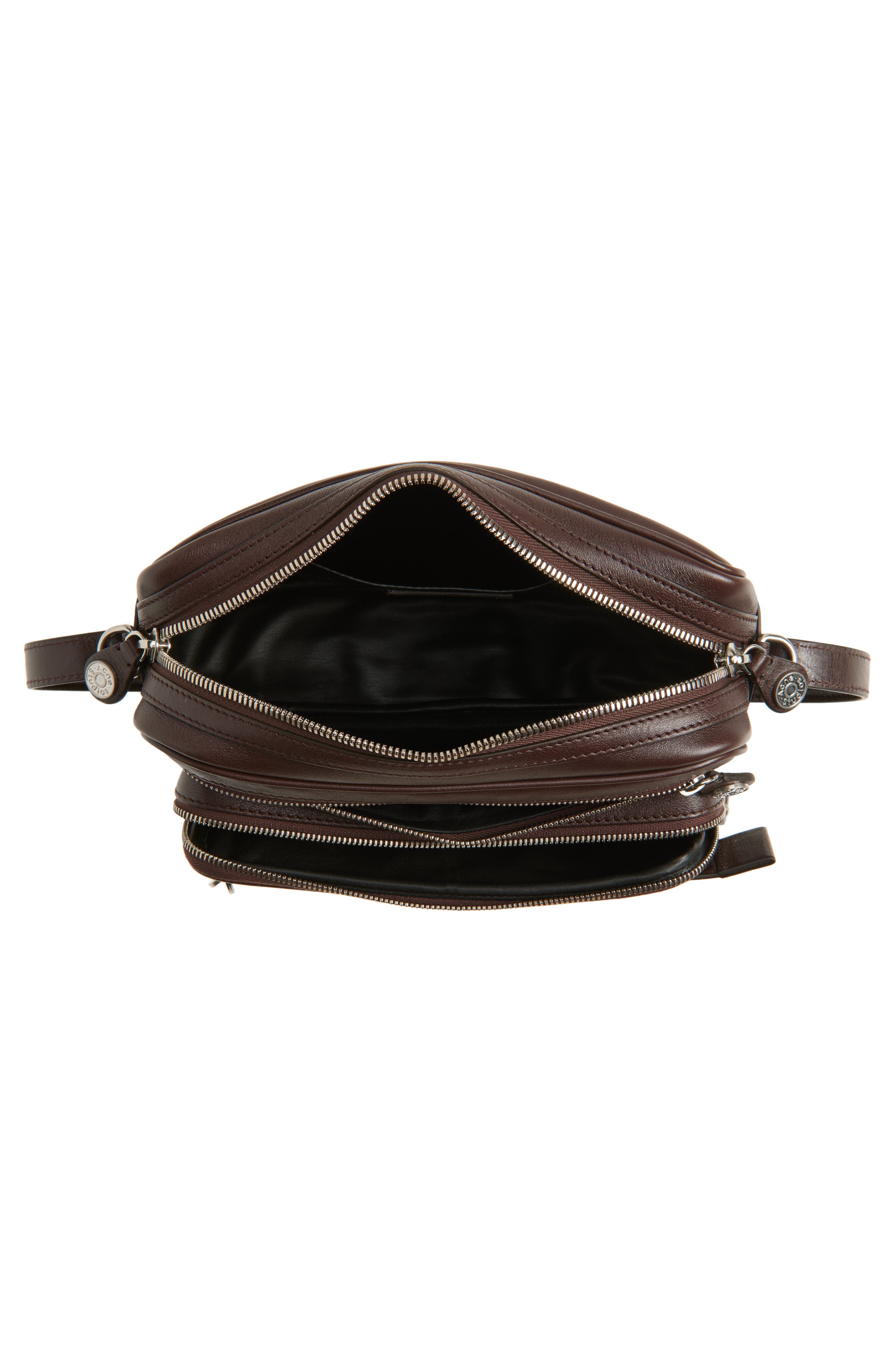 Acne Studios Small Camero Leather Shoulder Bag, Alternate, color, Chocolate Brown