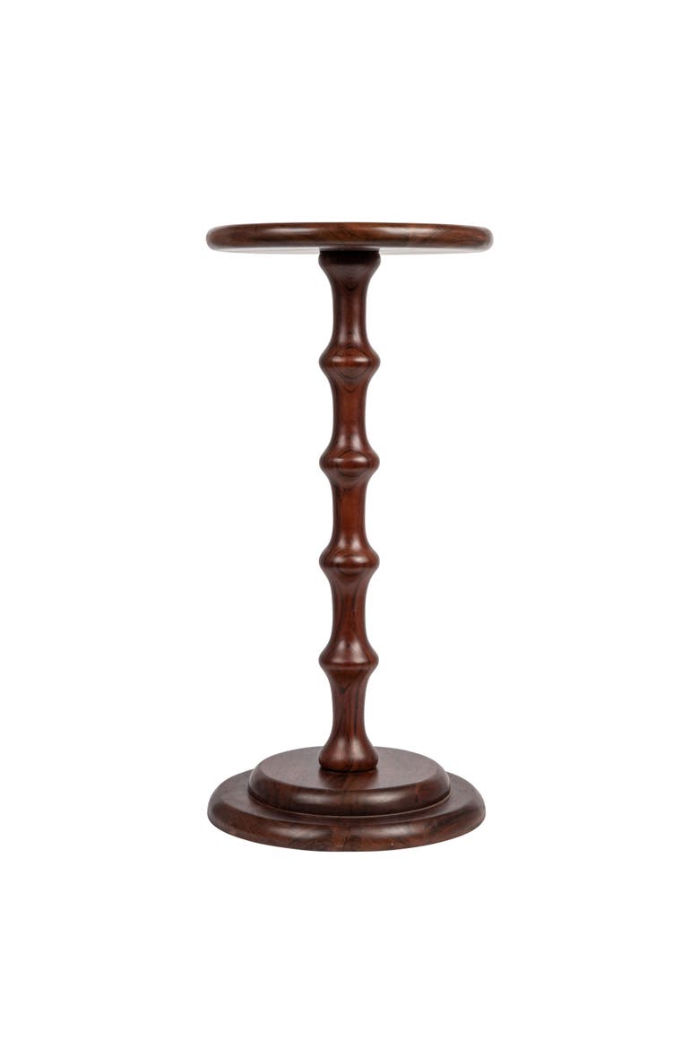 Ergo Pedestal Cocktail Side Table, Dark Chestnut, Alternate, color, Brown