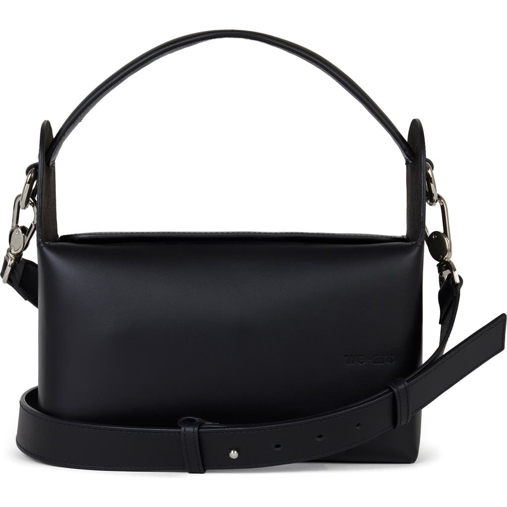 We-ar4 The Pastry Box 23 Leather Top Handle Bag In Black
