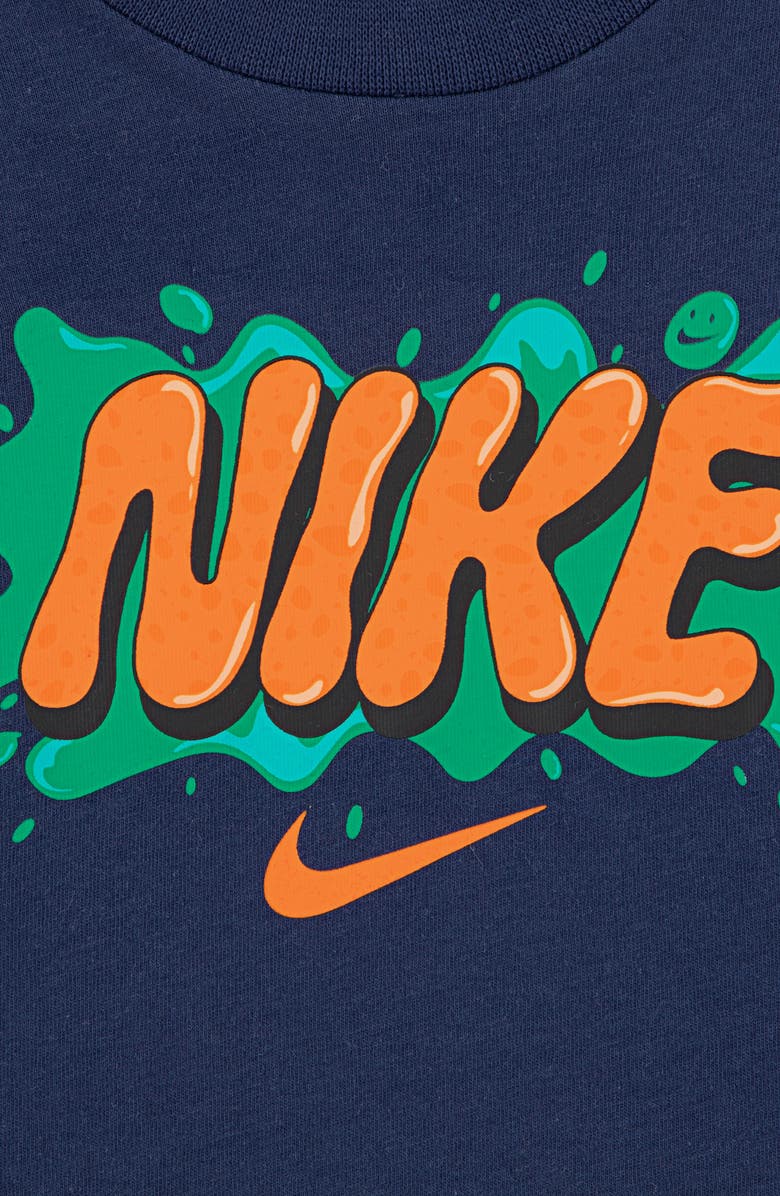 Nike Kids' Slime Logo Long Sleeve Graphic T-Shirt, Alternate, color, Midnight Navy