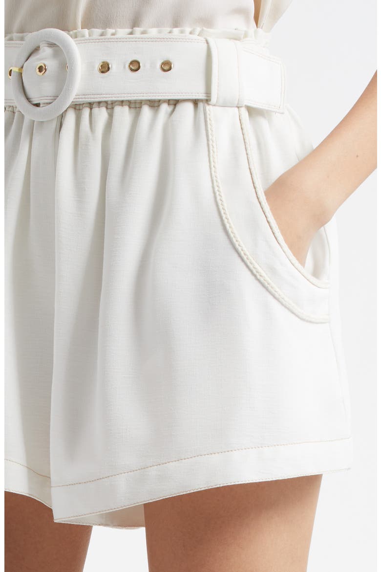 Petra Belted Shorts, Alternate, color, IVORY