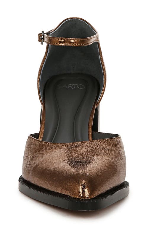 Sarto By Franco Sarto Diona Ankle Strap Pointed Toe Pump In Brown