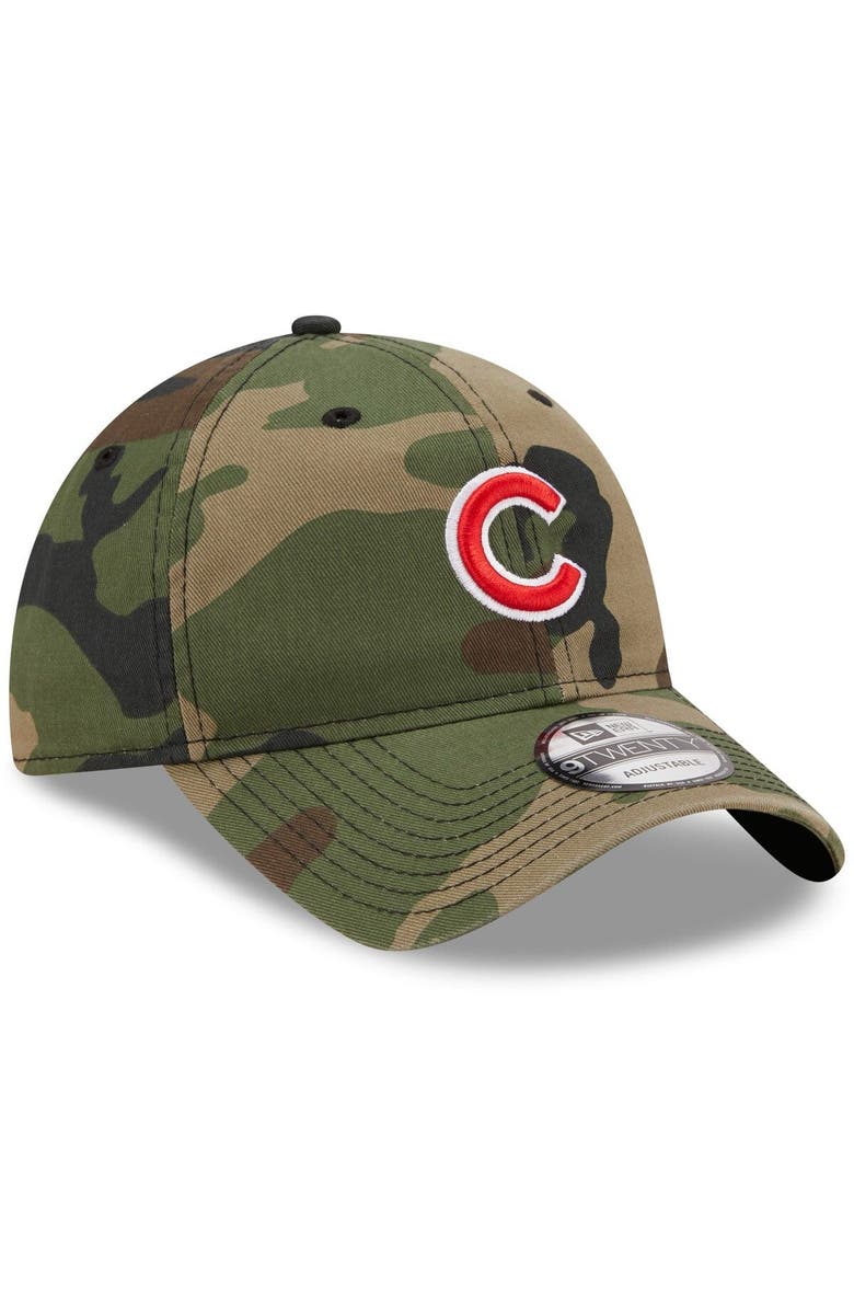 New Era Men's New Era Camo Chicago Cubs Woodland Core Classic 9TWENTY Adjustable Hat, Alternate, color, 
