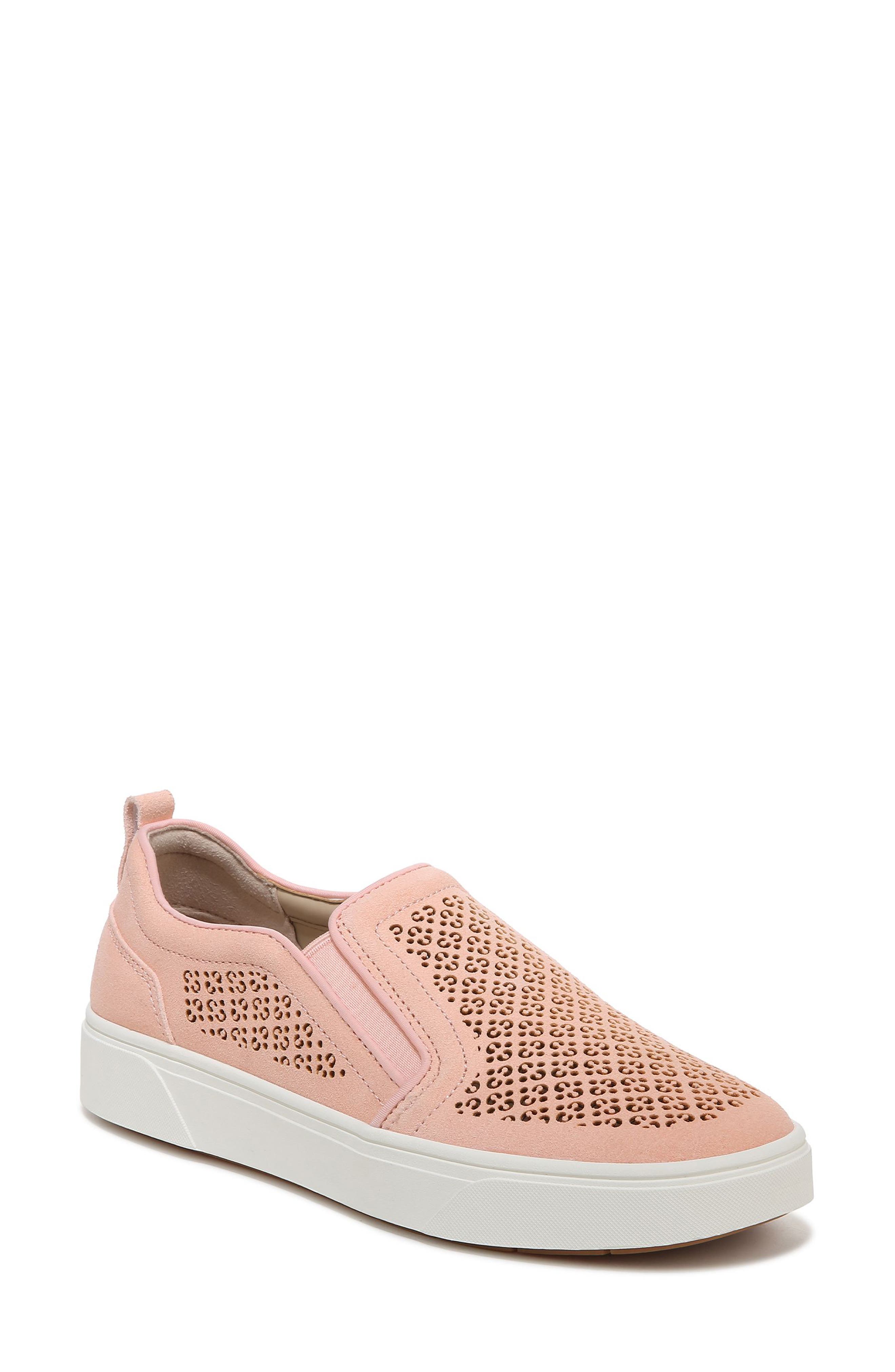 Kimmie Perforated Suede Slip-On Sneaker, Main, color, ROZE