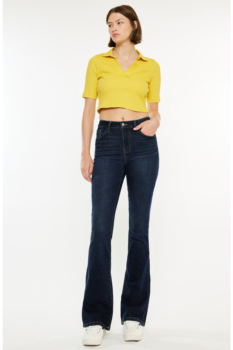 Avery Essentials High Rise Bootcut Stretch Jeans, Alternate, color, Dark Wash