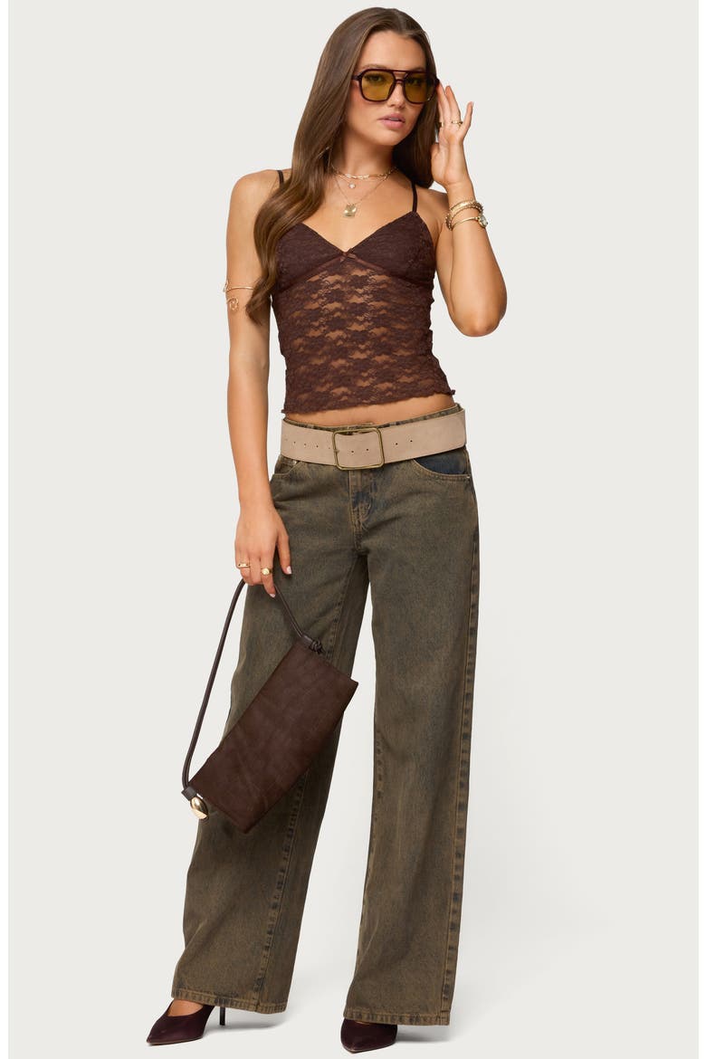 Eira Lace Camisole, Alternate, color, BROWN