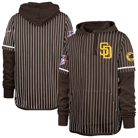 Men
s 
47  Brown San Diego Padres Pinstripe Double Header Pullover Hoodie
