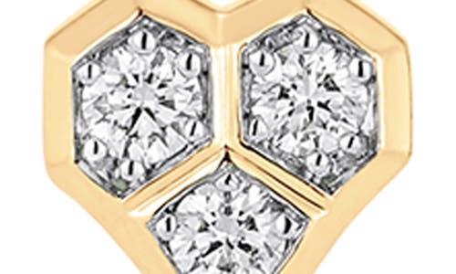 Sara Weinstock Honeycomb Heart Stud Earrings In Yellow Gold/diamond