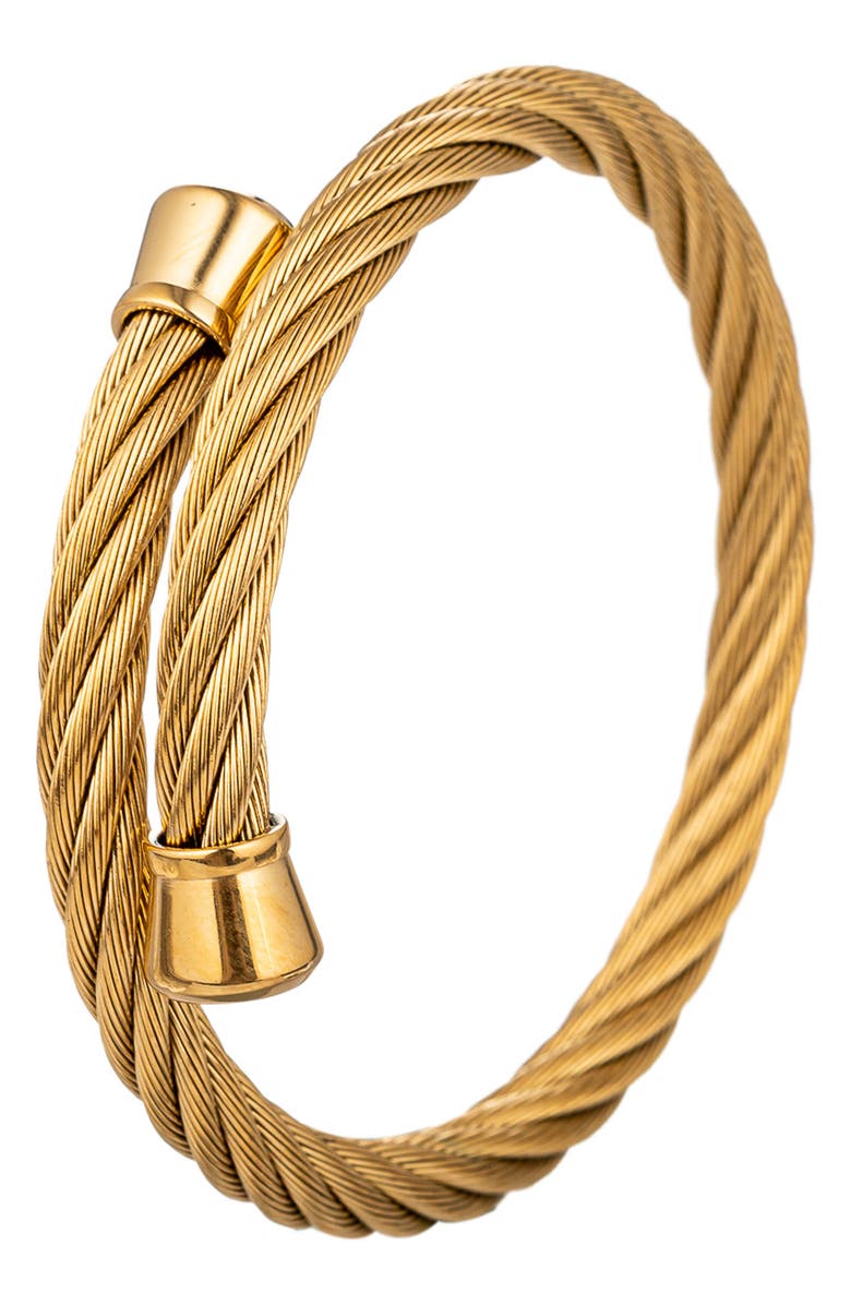 EYE CANDY LOS ANGELES Men's Henry Wire Cuff Bracelet, Main, color, Gold