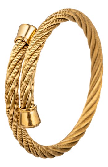 Eye Candy Los Angeles Henry Wire Cuff Bracelet In Gold