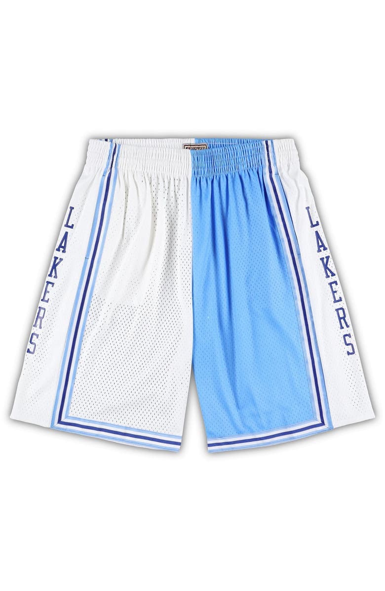 Mitchell & Ness Men's Mitchell & Ness Powder Blue/White Los Angeles Lakers Big & Tall Hardwood Classics Split Swingman Shorts, Main, color, Powder Blue