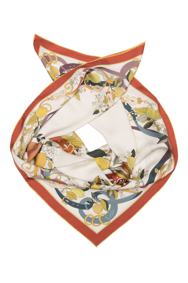 Anthea - Hand Rolled Silk Foulard for Women, Main, color, Ivory