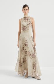 Brunello Cucinelli Bloom print organza dress
