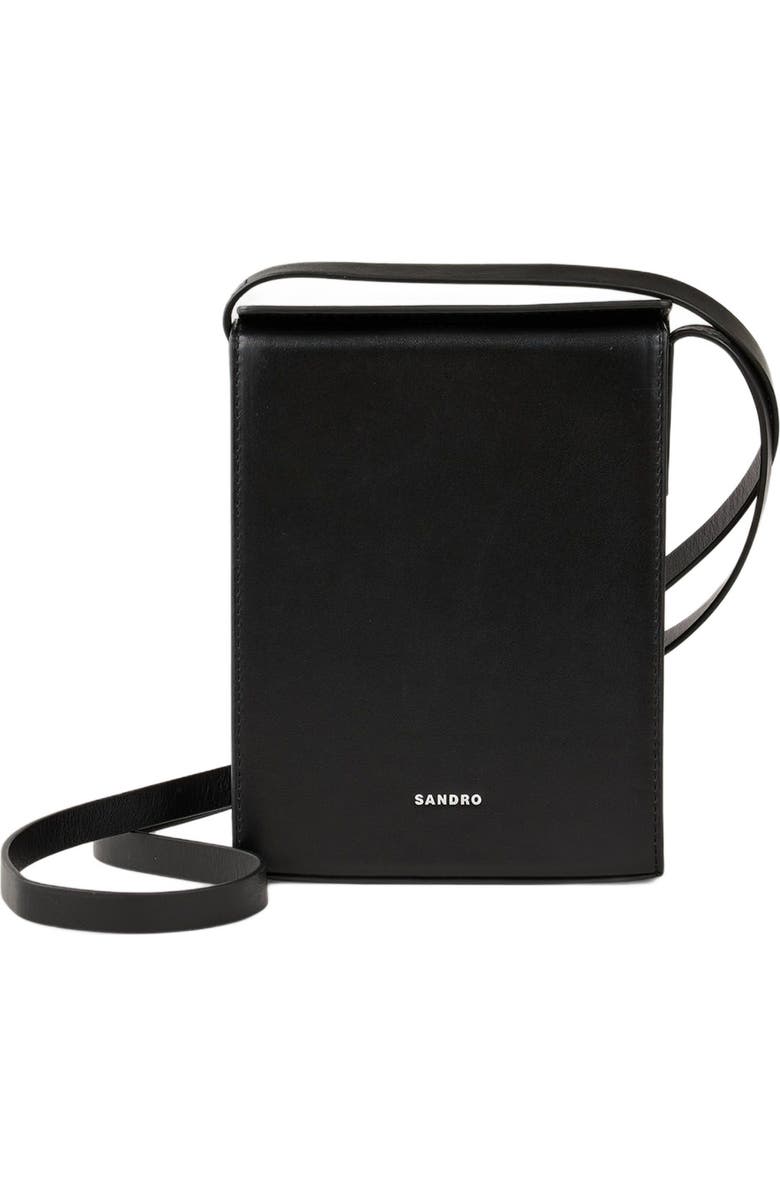 SANDRO Leather shoulder bag, Main, color,