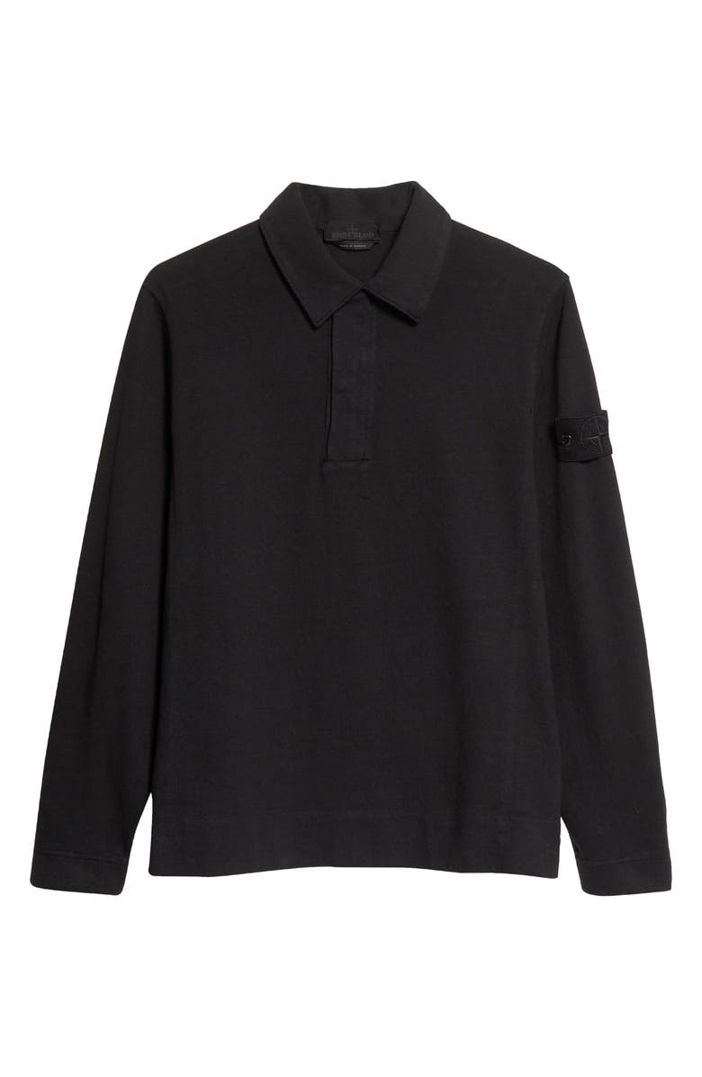 Stone Island Ghost Piece Cotton Fleece Polo Sweatshirt, Alternate, color,