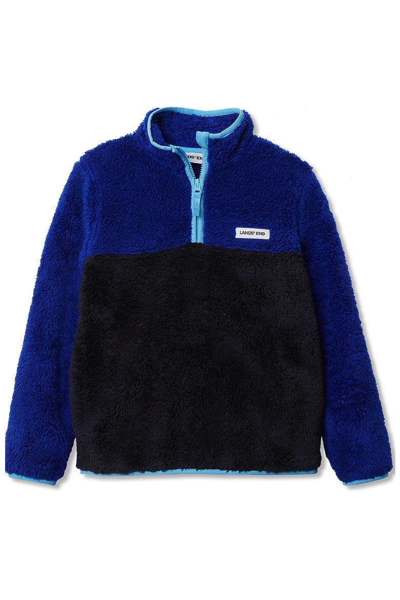 Kids Heritage Fleece Quarter Zip Pullover Top, Main, color, Bright Blue/Classic Navy