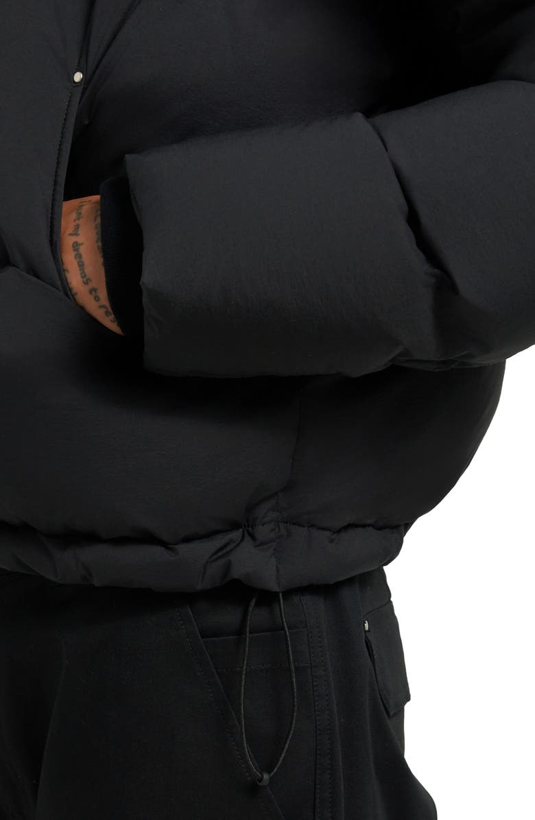 Moose Knuckles Everest Fleece Collar Down Puffer Jacket, Alternate, color, Black