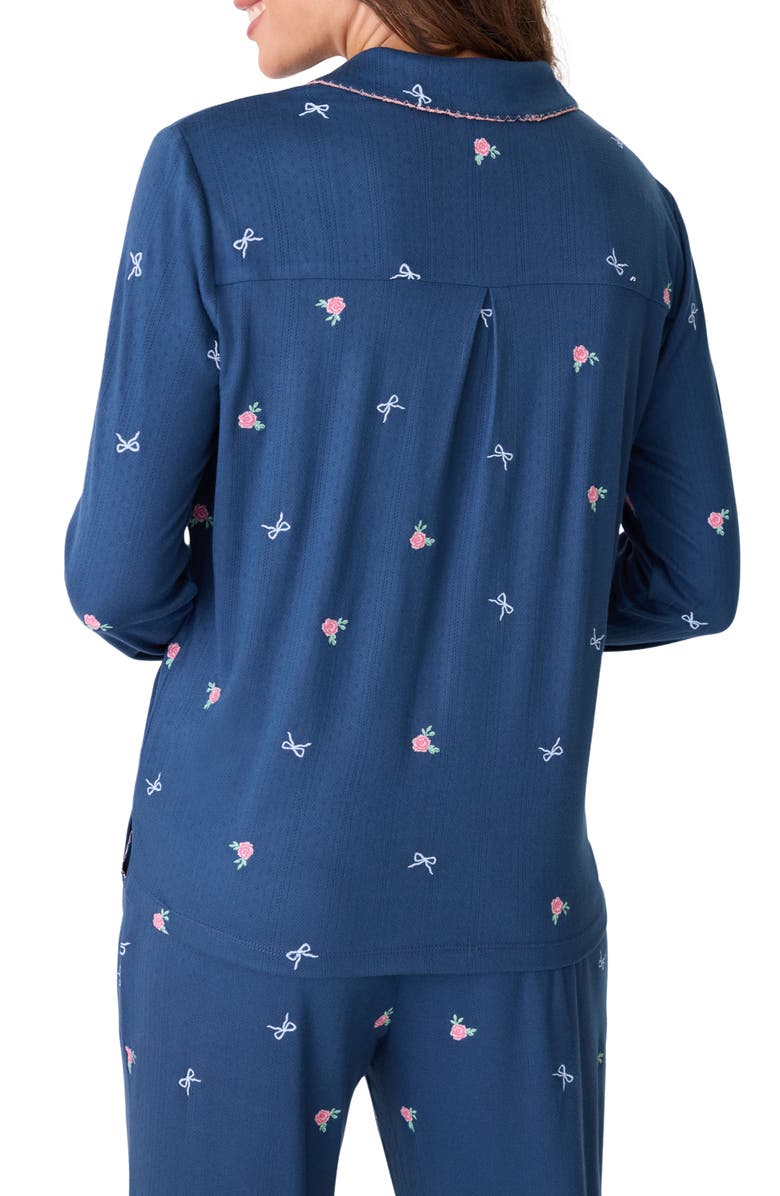 PJ Salvage English Rose Pajama Top, Alternate, color, Navy