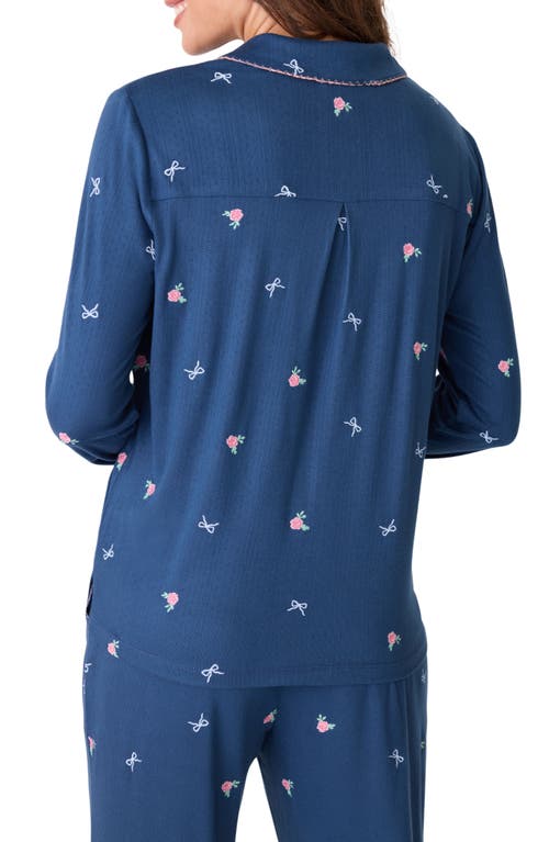 Shop Pj Salvage English Rose Pajama Top In Navy