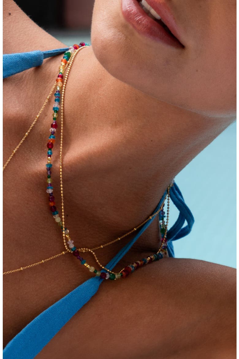 Tutti Frutti Orissa Necklace, Alternate, color, Yellow Gold Vermeil