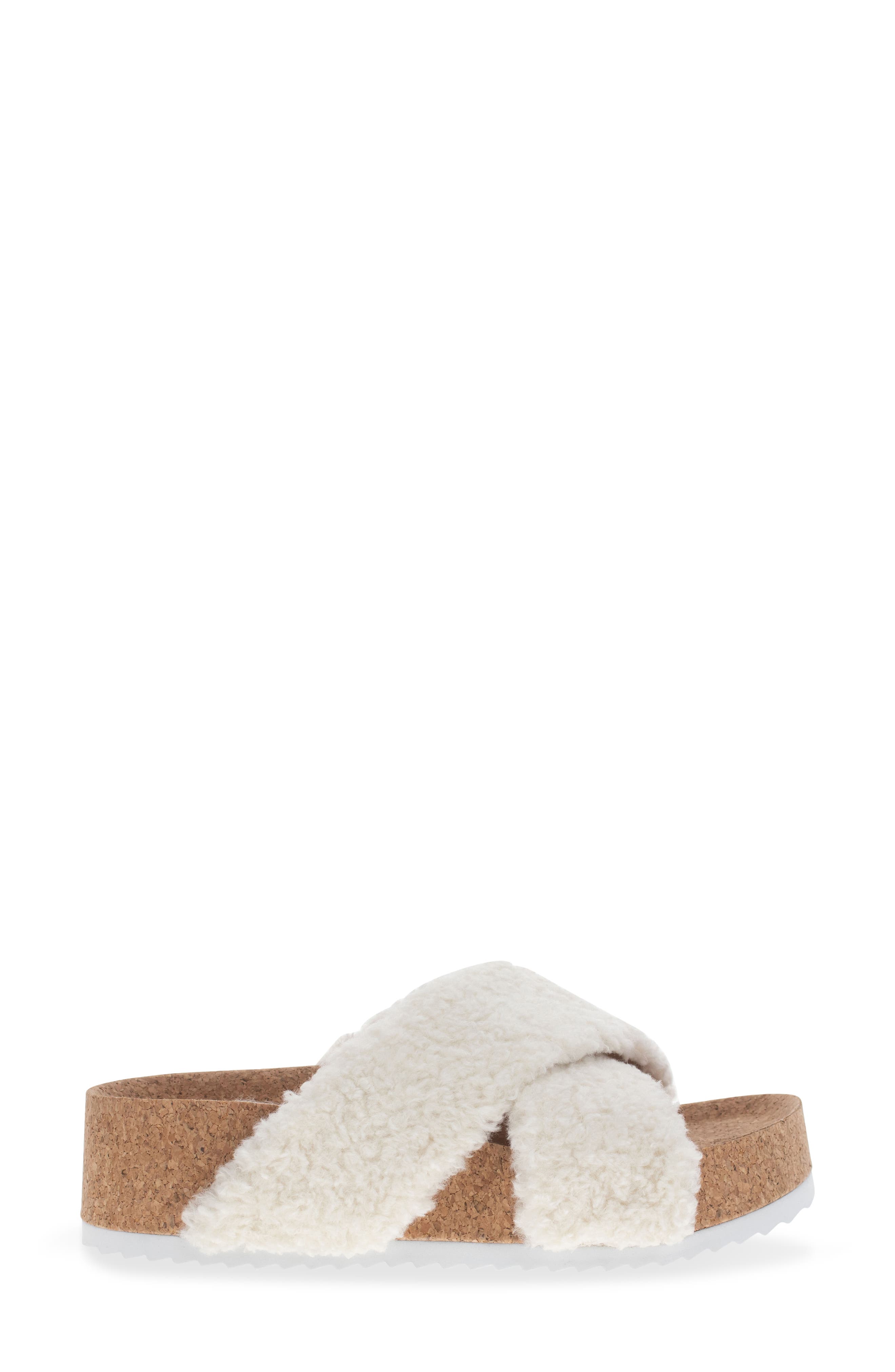 Chooka Annie Crossband Faux Shearling Slide Sandal, Alternate, color, 