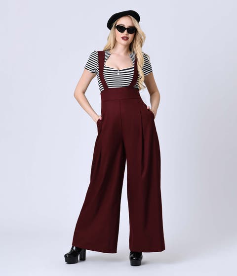 Wide Leg Rochelle Suspender Pants