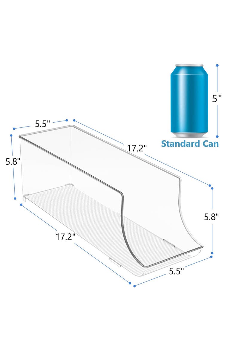 2-Pack Clear Fridge Soda Can Dispensers, Alternate, color, CLEAR